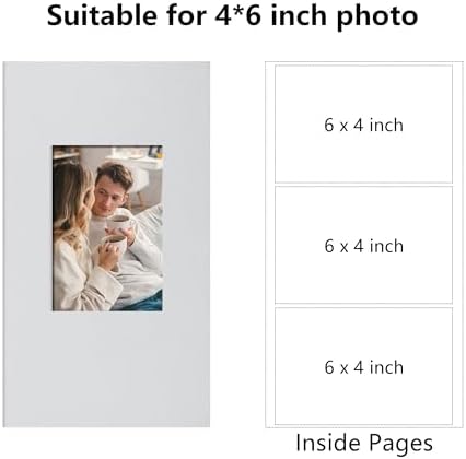 Photo Album 4x6 Pictures 300 Pockets Linen Cover White - Image 2