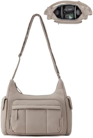 BAGSMART 2 in 1 Puffy Camera Bag for Photographer Everyday Shoulder Bag by BAGSMART