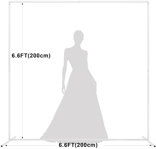 Asee'm 6.6FTx6.6FT White Wedding Arch Backdrop Stand Square Metal - Image 2