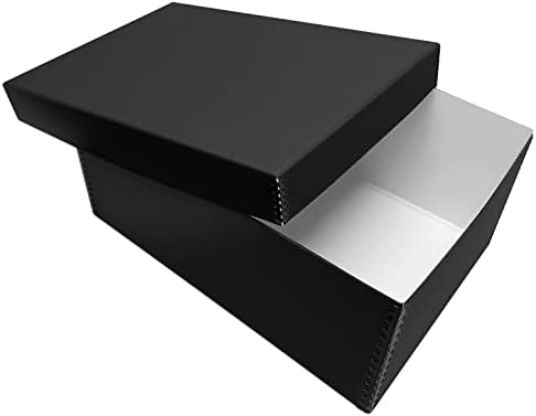 Lineco Archival Photo Card Box, Museum-Quality Storage, 5x8x12 Inch, Black by Lineco