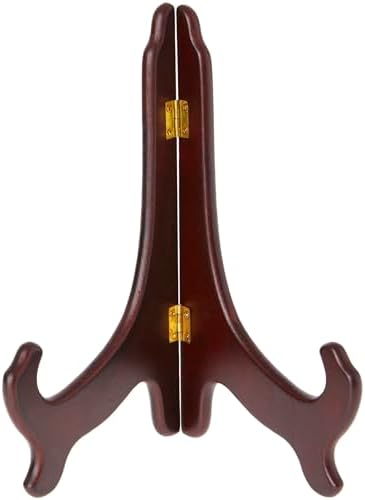 Bard's Hinged Dark Wood Plate Stand, 9" H x 7.25" W x 5" D (For 9" - 10.5" Plates), Pack of 6 by Bards