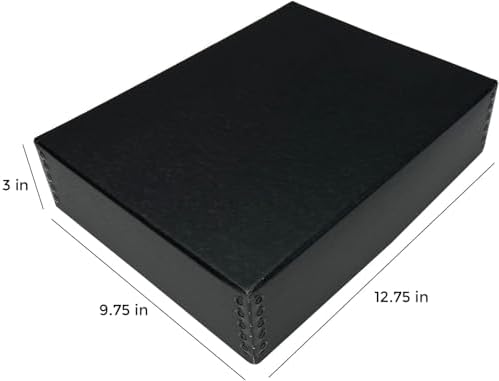 Lineco Drop Front Archival Storage Box, 9.75x12.75x3 in, Black, 2 Pack - Image 3