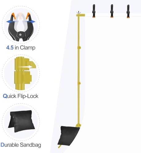 EMART Backdrop Stand 10x8.5FT Adjustable Back Drop Stand for Party -Gold - Image 4