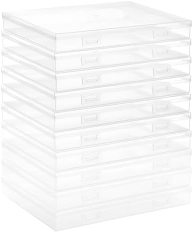 ALINK Photo Storage Box 5" x 7" with Handle, 18 Pcs Clear Photo Containers Organizer and Craft Keeper, Portable Picture Case with Label for Arts, Crafts, Sewing, Stickers, Office Supplies - Image 7
