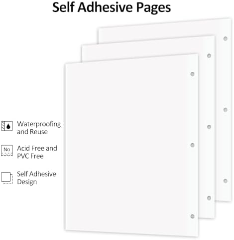 Zesthouse Photo Album Refill Pages for 3 Ring (10 Pack), 18 in Photo Albums Self Adhesive Pages Holds 12x12 8x10 5x7 4x6 2x3 Photos or Recipe Cards - Image 3