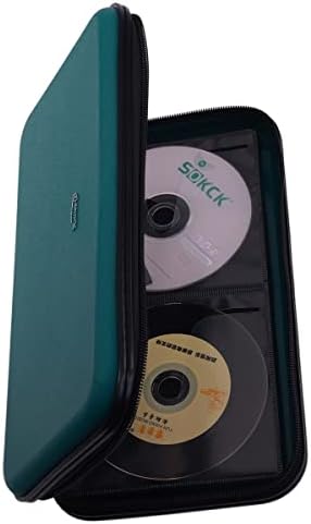 CD DVD Case, 72 Capacity Heavy Duty Wallet, DVD CD Case Holder for Car, Hard Shell Sturdy case, CD Disk Holder, DVD disc Binder, Booklet, Protective Blu-ray Wallet (72 Capacity,Dark green) by XiongYe