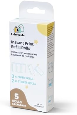 kiimento Instant Print Kids Camera Original BPA-Free BPS-Free Thermal Printing Paper Roll Refill Set 57mm 2 1/4 Inch Width up to 300 Prints - Camera not Included - Image 5