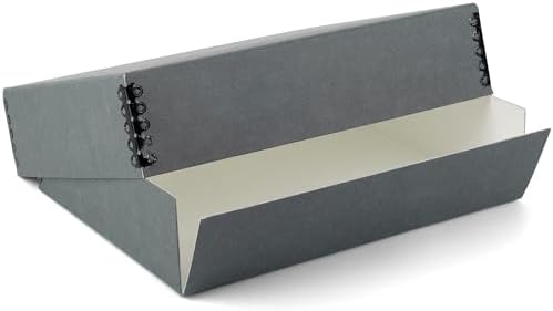 Lineco Museum Archival Storage Box, Drop Front, 11.75x18.25x3 in, Gray by Lineco