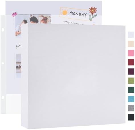 Mublalbum 8x8 Inch 3 Ring DIY Scrapbook Photo Album 40 Pages, White by Mublalbum