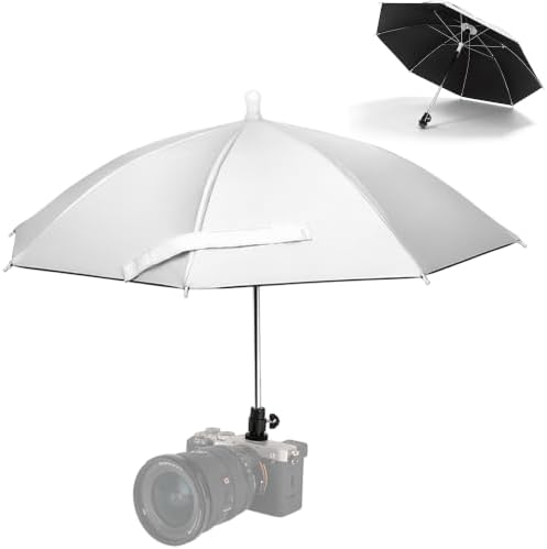 19.7" DSLR Mirrorless Camera Hot Shoe Umbrella Sun Shade Cover Silver by Kiorafoto