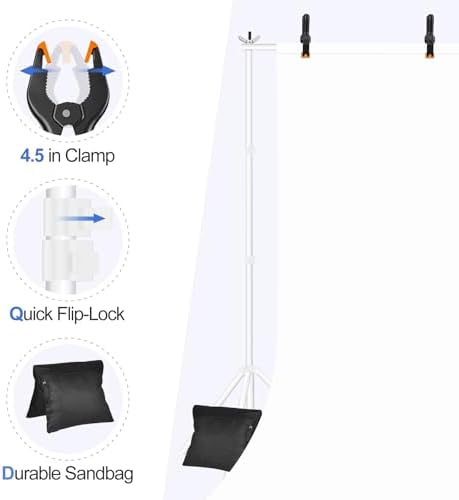 EMART Backdrop Stand 10x8.5FT Adjustable Back Drop Stand for Party -White - Image 5