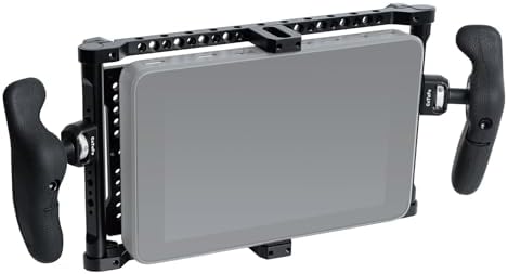 Universal Director's Monitor Cage with Cheese Plate, Two Side Handles with Adjustable 360 Degree for 5-7 inch Monitor, UC02 by CaTeFo