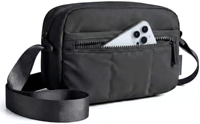 BAGSMART 2 in 1 Small Puffy Camera Sling Bag, Black by BAGSMART