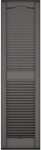 Ekena Millwork Lifetime Vinyl LL1S12X03100MS Standard Cathedral Top Center Mullion, Open Louver Vinyl Shutters, w/Installation Shutter-Lok's & Matching Screws (Per Pair), 12"W x 31"H, Musket Brown - Image 5