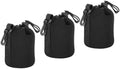 PATIKIL Camera Lens Bag, 3 Pcs 3.3" ID x 5.5" H Drawstring Lens Pouch with Thick Protective Neoprene, Lens Case for DSLR Camera Lens, Water Coffee Cups Black by PATIKIL