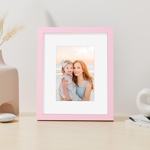 Vittanly 8x10 Picture Frame Made of Solid Wood for Wall or Tabletop, Pink - Image 4