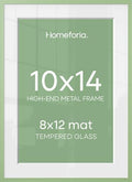 Homeforia 10x14 Green Picture Frame, High-End Metal, 8x12 Mat, Glass by Homeforia