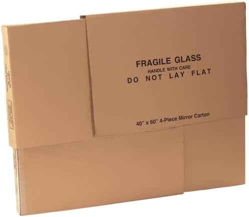 BOX USA Large Mirror Box 40"L x 3.5"W x 60"H (1-Pack), Cardboard Boxes Perfect for Moving, Storing, Packing & Shipping, Ideal for TV's, Picture Frames, Mirrors & Art by Aviditi