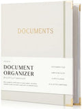 Important Document Organizer Set with Folders - Complete Linen Ring Binder by ZICOTO