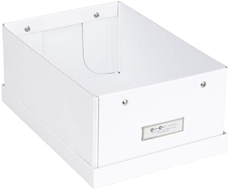 Bigso Box of Sweden Karin Collapsible Storage Box with Labelframe for Easy Identification - Simple Assembly Without Tools - Decorative Storage Boxes with Lids - 8.9in x 12.4in x 5.4in - White - Image 3
