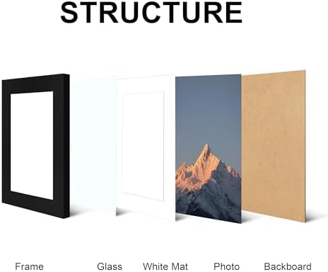 4x6 Picture Frame Set of 4 with Real Glass, Wall & Tabletop Display - Image 3