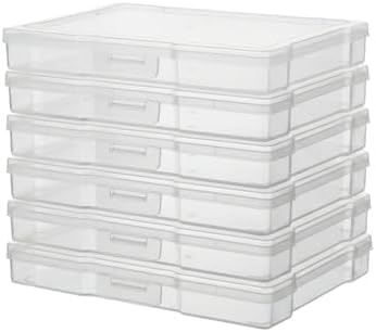 novelinks 6 Pack 5"x7" Clear Photo Storage Boxes and Photo Box Organizers by novelinks