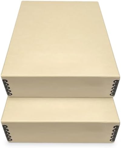 Golden State Art, Archival Storage Box, Tan-9x12x3 Inch, Pack of 2 by GoldenStateArt