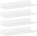 Lifewit Acrylic Floating Shelves for Bathroom 14" White, 4 Pack by Lifewit