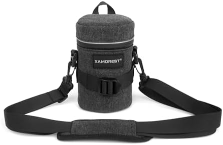 Camera Lens Case Lens Bag Compatible (3.15" x 5.71"(Canvas, Black)) by XAMOREST