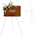 VISWIN 63" White Easel Stand for Wedding Signs, Adjustable Wooden Display Easel with Holder, Tripod Floor Easel for Welcome Board, Poster, Picture, Photos, Paintings by VISWIN