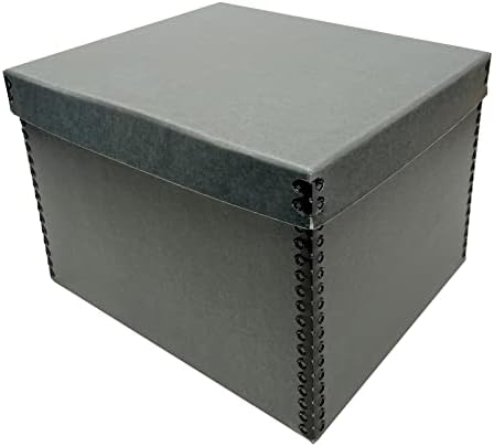 Lineco Record Storage Box 12x15x10 inch, Acid-Free Gray Boxboard, 1 Pack by Lineco