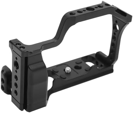 Jiawu Camera Cage, Aluminum Alloy Lightweight Multi Hole Design Camera Video Cage, Rig with Cold Shoe Locating Holes for M50 M5 Cameras - Image 2