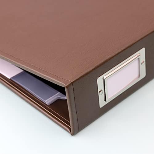 We R Memory Keepers 12x12 Photo Album - Faux Leather with 5 Page Protectors and Spine Label - Snag-Free D-Ring Scrapbooking Memory Album, Acid-Free, Dark Chocolate - Image 4
