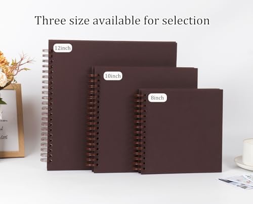 RECUTMS 10x10 Inch Scrapbook 60 Pages DIY Memory Album Kraft Paper Coffee - Image 6