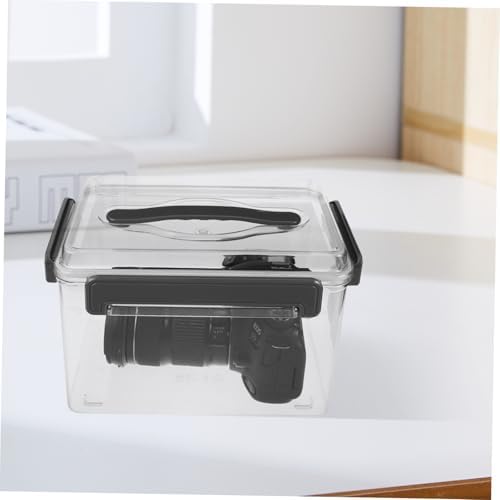 Camera Lens Storage Organizer Case with Acrylic Material, Rapid Pull-open Design, Lid and Handle, Sturdy Plastic Camera Equipment Storage Box for Outdoor Use, 10.24x7.48x6.89 Inch - Image 6