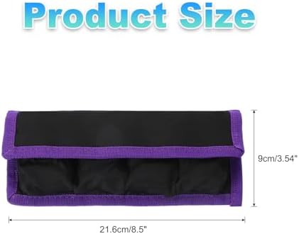 PATIKIL Camera Battery Pouch Cases, 4 Pocket Nylon DSLR Battery Case Holder Storage Bag for AAA, LP-E6, LP-E8, NP-FW50, EN-EL14, EN-EL15 Batteries (Purple) - Image 2
