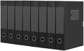 HUA JIE 8 Pack A4 Storage File Boxes Plastic Archives Cases with Lid,Black by HUA+JIE