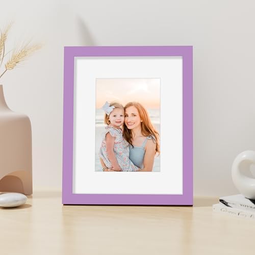 Vittanly 8x10 Picture Frame Made of Solid Wood for Wall or Tabletop, Purple - Image 4