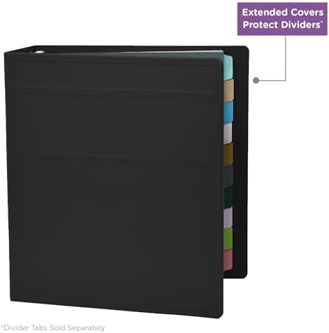 Carstens 3-Inch Heavy Duty 3-Ring Binder - Side Opening, Black, Durable Plastic, Precision No-Gap Rings, Waterproof Cover, No Pockets, Holds 400 US Letter Sheets, BPA-Free, Made in USA (1745-3R) - Image 5