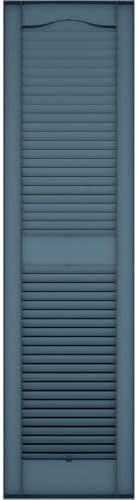 Ekena Millwork Lifetime Vinyl LL1S14X03600CB Standard Cathedral Top Center Mullion, Open Louver Vinyl Shutters, w/Installation Shutter-Lok's & Matching Screws (Per Pair), 14 1/2"W x 36"H, Classic Blue - Image 5