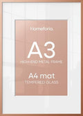 Homeforia A3 Rose Picture Frame, High-End Metal, A4 Mat, Glass by Homeforia