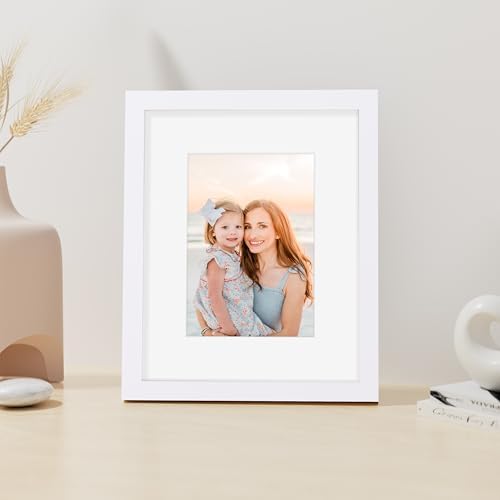Vittanly 8x10 Picture Frame Made of Solid Wood for Wall or Tabletop, White - Image 4