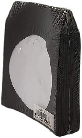 BestDuplicator Black Cd/DVD Paper Media Sleeves Envelopes with Flap and Clear Window (100 Sleeves) by BestDuplicator