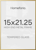 Homeforia 15x21.25 Gold Puzzle Picture Frame, High-End Metal, Glass by Homeforia