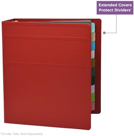Carstens 3-Inch Heavy Duty 3-Ring Binder - Side Opening, Brick Red, Durable Plastic, Precision No-Gap Rings, Waterproof Cover, No Pockets, Holds 400 US Letter Sheets, BPA-Free, Made in USA (1740-3R) - Image 6