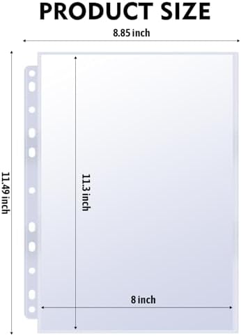 100 Pack 8x10 Photo Sleeves for 3 Ring Binder - Holds 200 Photos, Archival Safe, Acid-Free, Clear Plastic Page Protectors for Photo Albums, Postcards, Pictures - Image 2