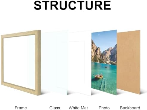 12x12 Picture Frame Set of 4 with Real Glass, Wall & Tabletop Display - Image 5