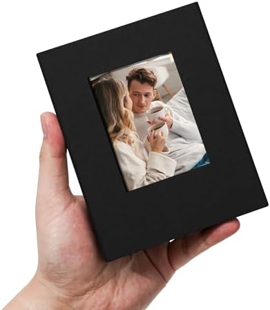Small 4x6 Photo Album 100 Pockets Linen Cover Black by Remowith