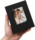 Small 4x6 Photo Album 100 Pockets Linen Cover Black by Remowith