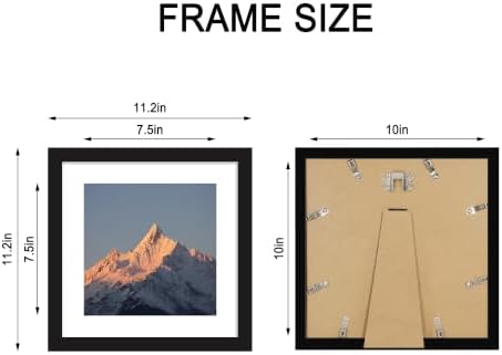 10x10 Picture Frame Set of 4 with Real Glass, Wall & Tabletop Display - Image 4